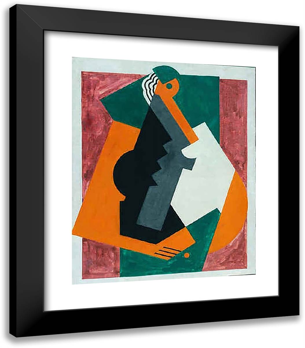 Figure Cubiste 20x23 Black Modern Wood Framed Art Print Poster by Gleizes, Albert
