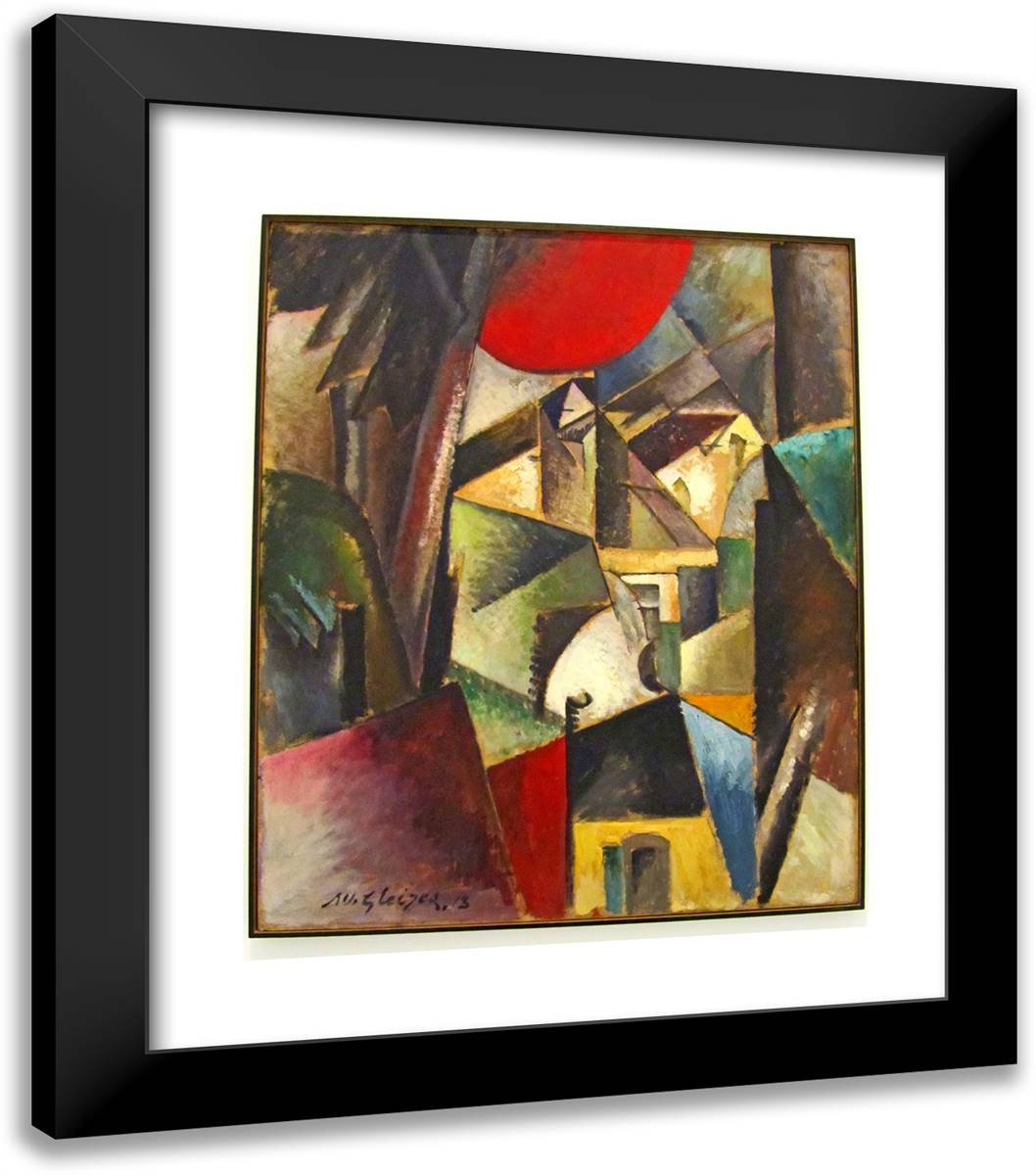 Landscape with Mill 20x23 Black Modern Wood Framed Art Print Poster by Gleizes, Albert