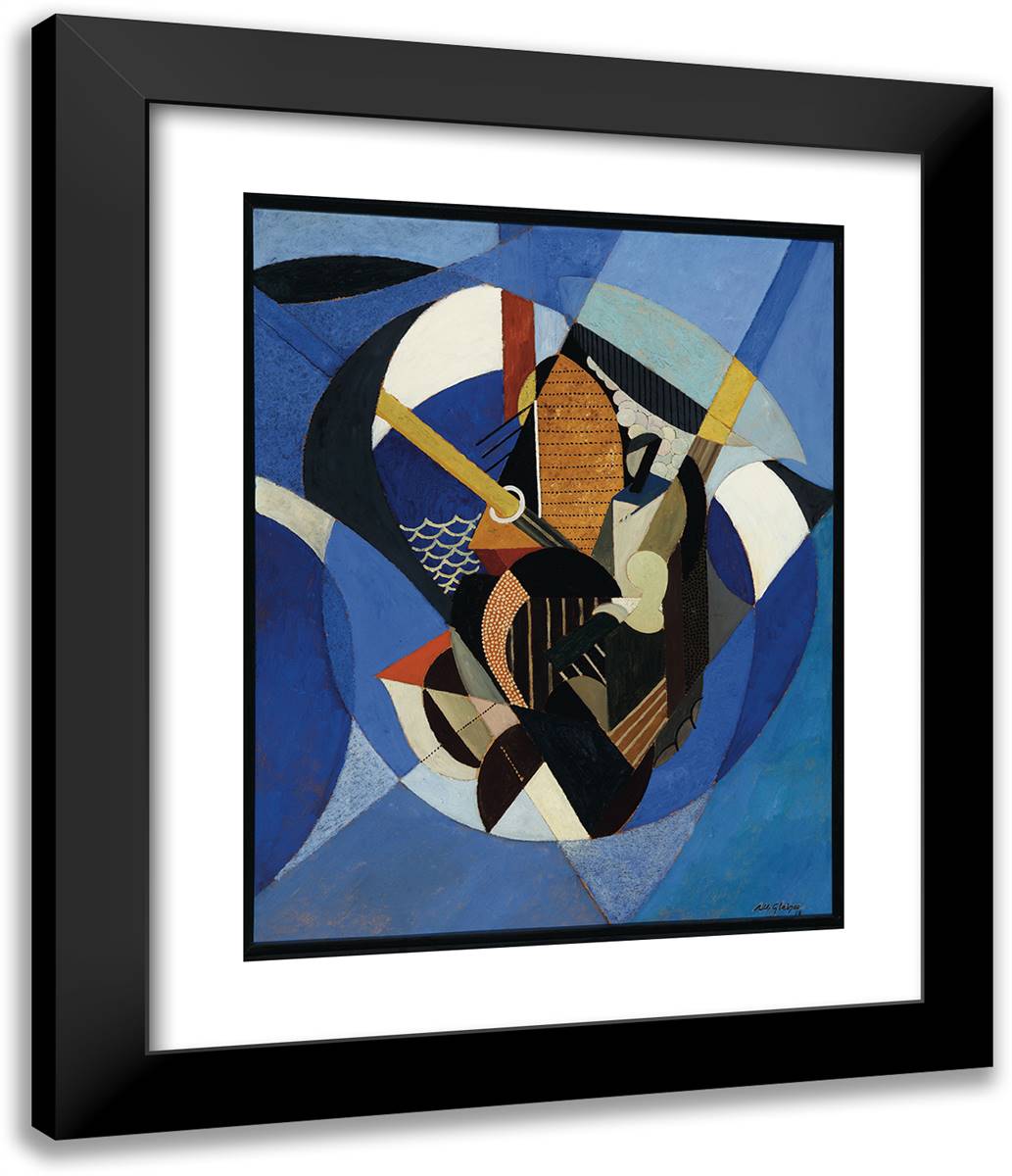 On a Sailboat 20x24 Black Modern Wood Framed Art Print Poster by Gleizes, Albert