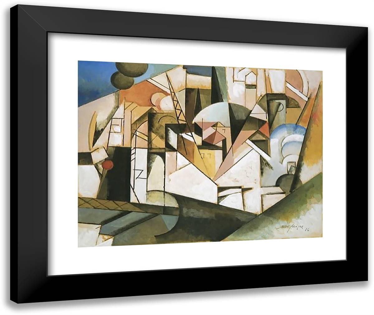 Paysage 24x20 Black Modern Wood Framed Art Print Poster by Gleizes, Albert