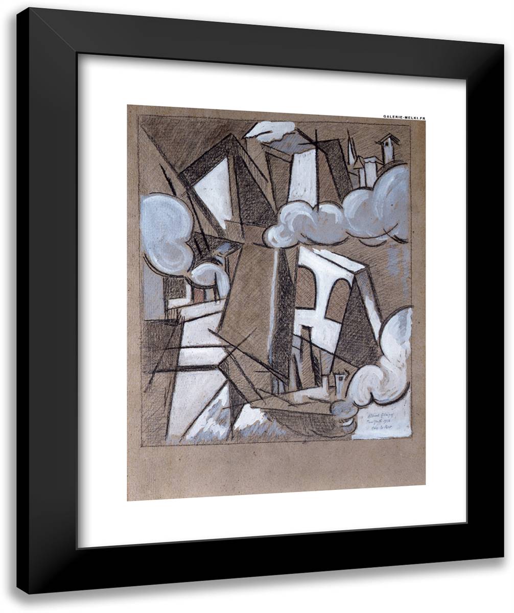 Vers Le Port 20x24 Black Modern Wood Framed Art Print Poster by Gleizes, Albert