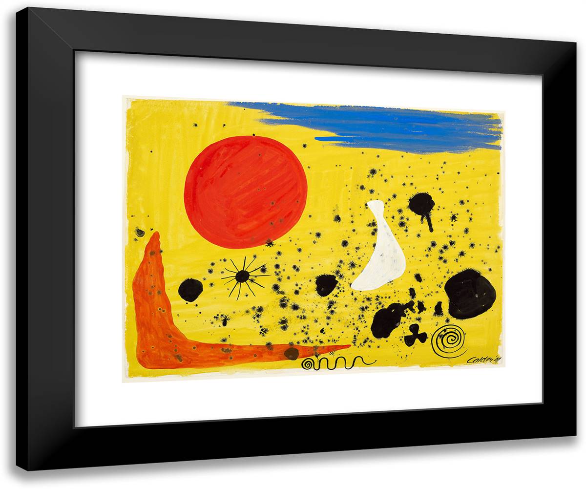 Abstract Composition 24x20 Black Modern Wood Framed Art Print Poster by Calder, Alexander