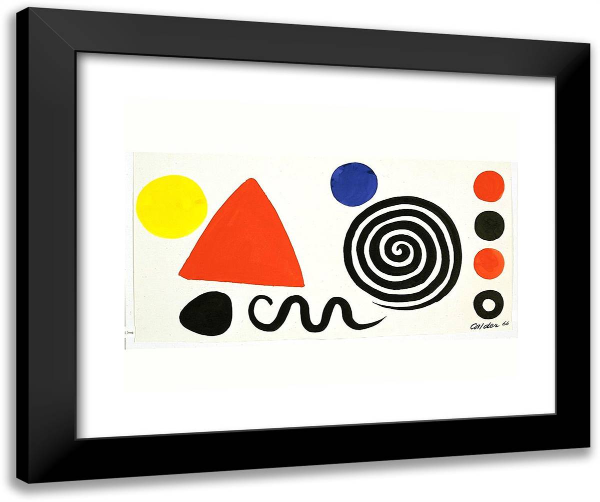Abstraction  24x20 Black Modern Wood Framed Art Print Poster by Calder, Alexander