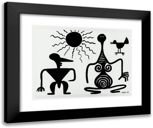 Composition in Black  24x20 Black Modern Wood Framed Art Print Poster by Calder, Alexander