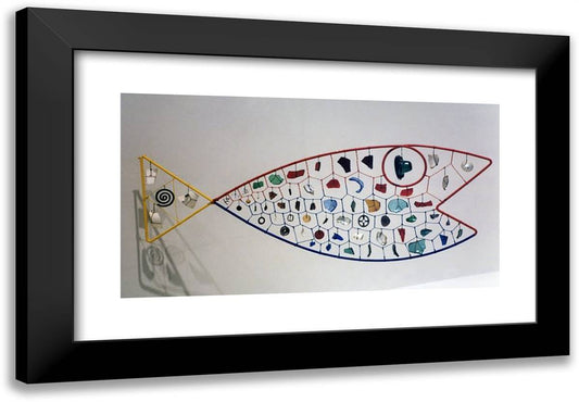 Fish 24x17 Black Modern Wood Framed Art Print Poster by Calder, Alexander