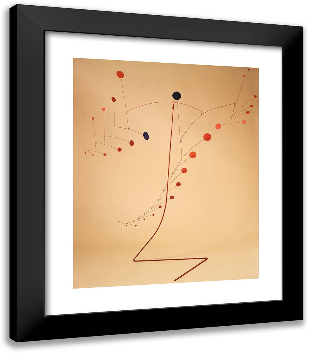 Red Cascade 1954 20x23 Black Modern Wood Framed Art Print Poster by Calder, Alexander