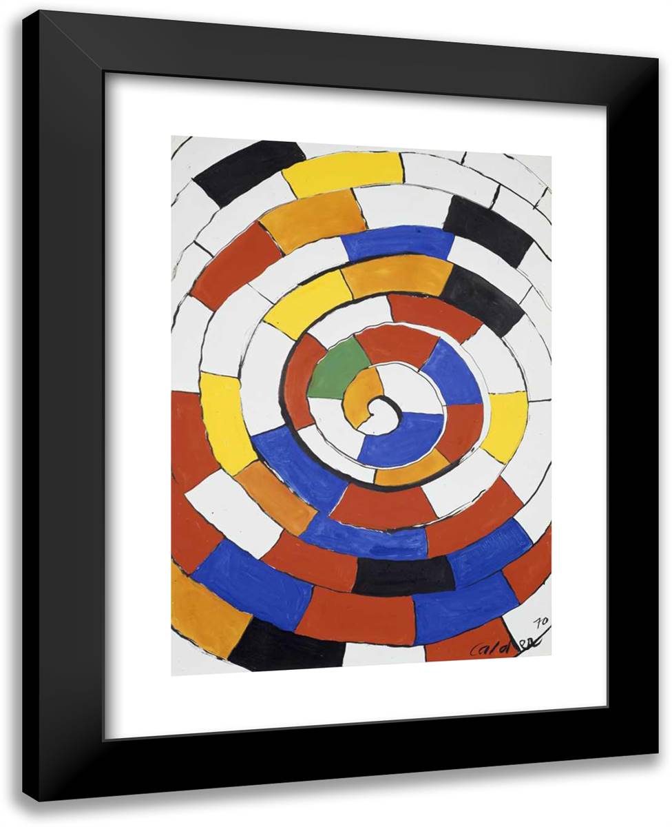 Spiral 19x24 Black Modern Wood Framed Art Print Poster by Calder, Alexander