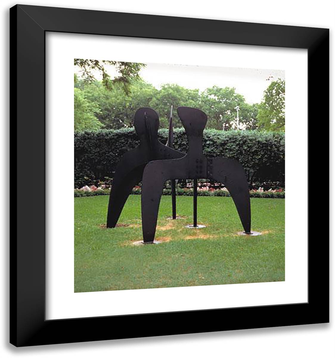 Three Bollards  20x21 Black Modern Wood Framed Art Print Poster by Calder, Alexander