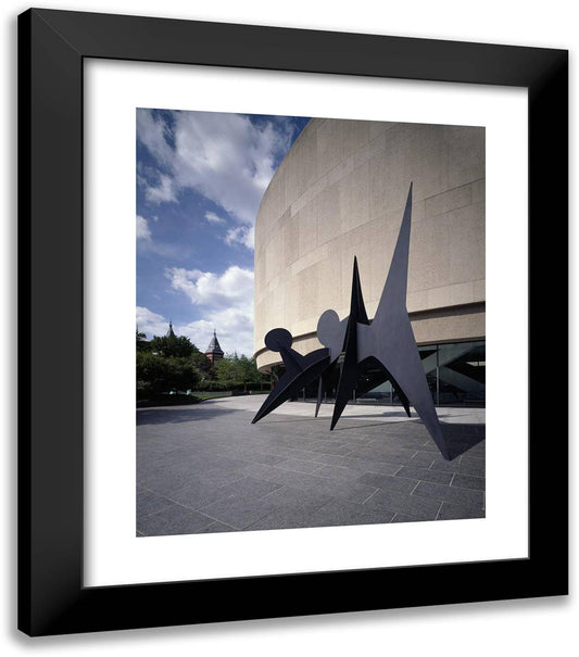 Two Discs  20x23 Black Modern Wood Framed Art Print Poster by Calder, Alexander