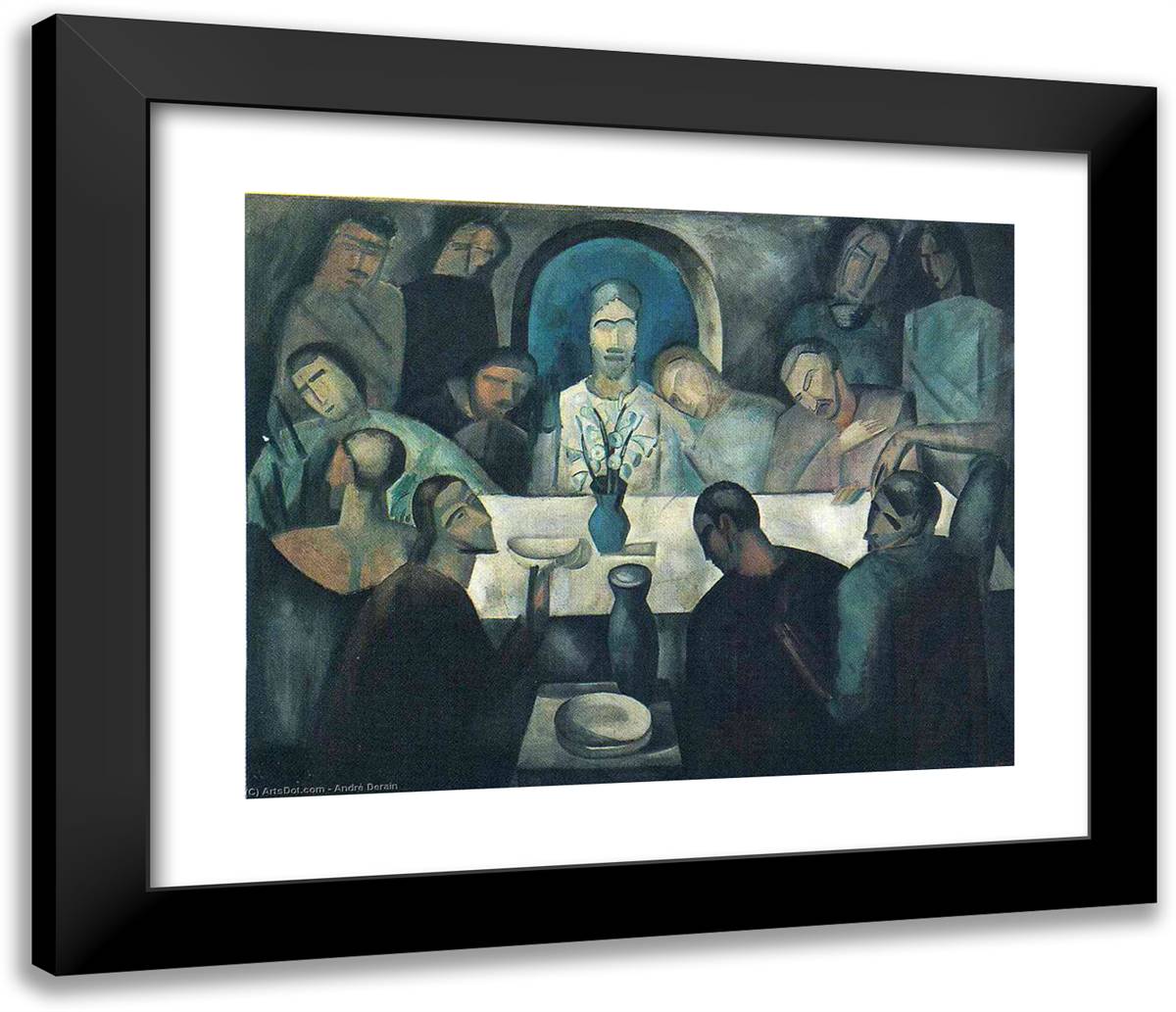 Andre_Derain-The_Last_Supper_Of_Jesus 23x20 Black Modern Wood Framed Art Print Poster by Derain, Andre