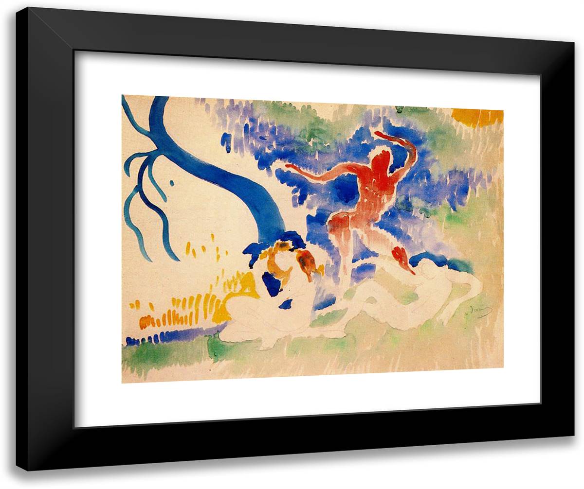 Bacchus Dance 24x20 Black Modern Wood Framed Art Print Poster by Derain, Andre