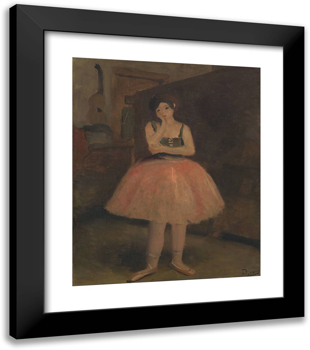 Ballet Dancer 20x23 Black Modern Wood Framed Art Print Poster by Derain, Andre