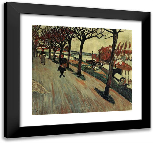 Banks of Seine 21x20 Black Modern Wood Framed Art Print Poster by Derain, Andre