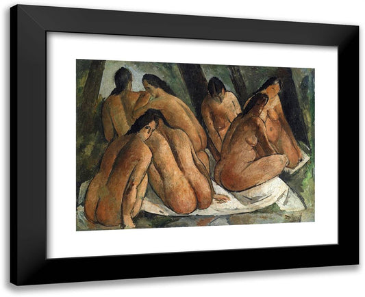 Bathers 24x20 Black Modern Wood Framed Art Print Poster by Derain, Andre