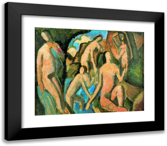 Bathing Women 23x20 Black Modern Wood Framed Art Print Poster by Derain, Andre