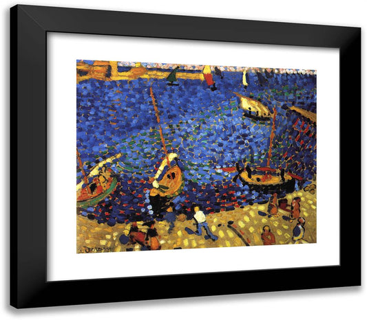 Boats at Collioure2 23x20 Black Modern Wood Framed Art Print Poster by Derain, Andre