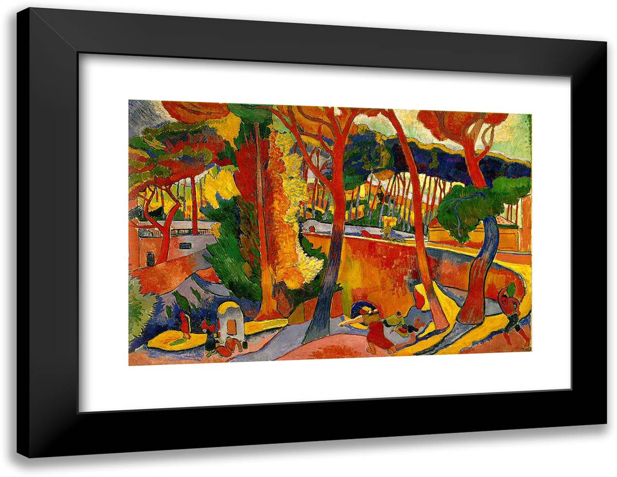 Estaque 24x19 Black Modern Wood Framed Art Print Poster by Derain, Andre