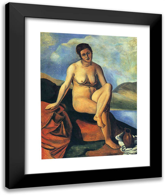 Female Nude with a Jug 20x24 Black Modern Wood Framed Art Print Poster by Derain, Andre