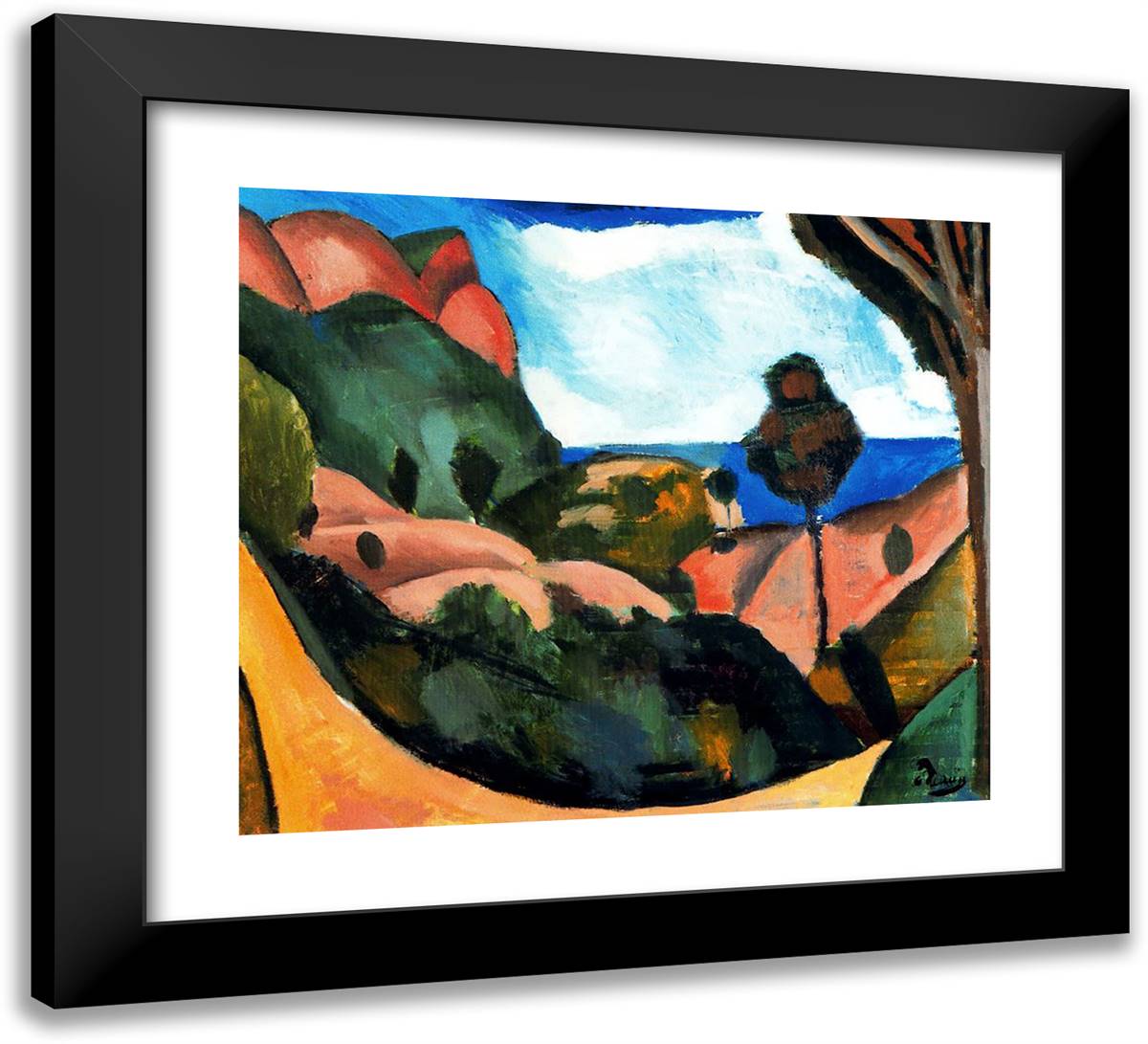 Landscape II 22x20 Black Modern Wood Framed Art Print Poster by Derain, Andre