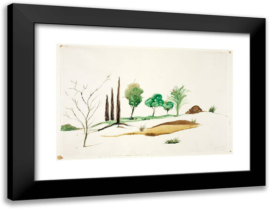 Landscape with Cypress Trees 24x19 Black Modern Wood Framed Art Print Poster by Derain, Andre