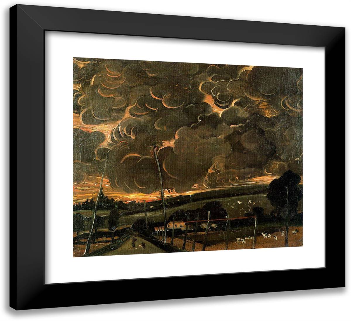 Sorrowful Landscape 22x20 Black Modern Wood Framed Art Print Poster by Derain, Andre