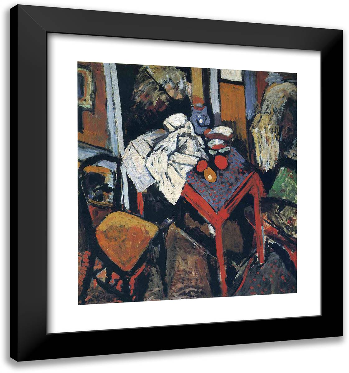 Still Life on the Red Table 20x21 Black Modern Wood Framed Art Print Poster by Derain, Andre