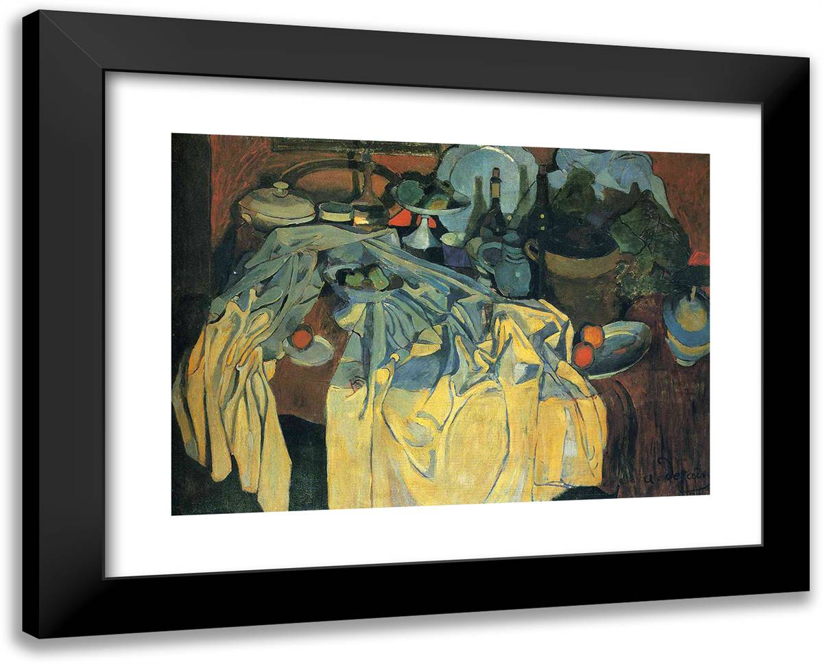 Still Life on the Table 24x19 Black Modern Wood Framed Art Print Poster by Derain, Andre