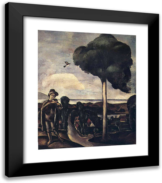 The Bagpiper at Camiers 20x23 Black Modern Wood Framed Art Print Poster by Derain, Andre
