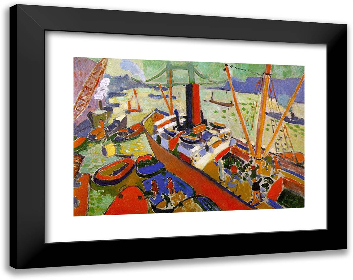 The Basin of London 24x19 Black Modern Wood Framed Art Print Poster by Derain, Andre