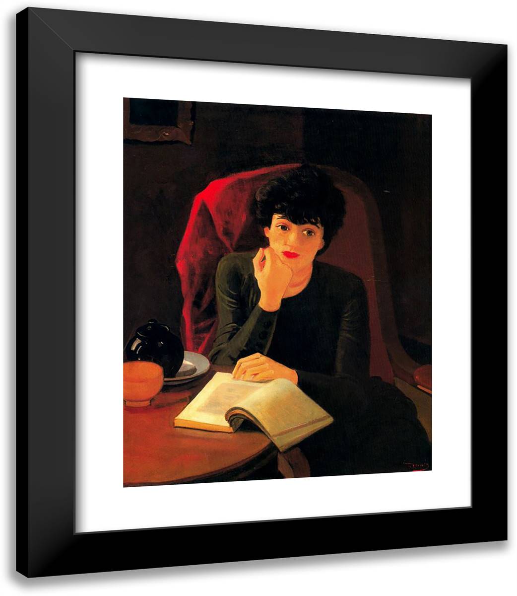 The Cup of Tea 20x23 Black Modern Wood Framed Art Print Poster by Derain, Andre