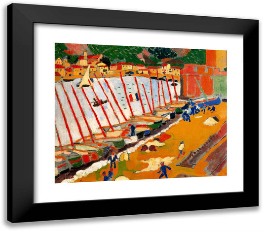 The Port of Collioure 23x20 Black Modern Wood Framed Art Print Poster by Derain, Andre