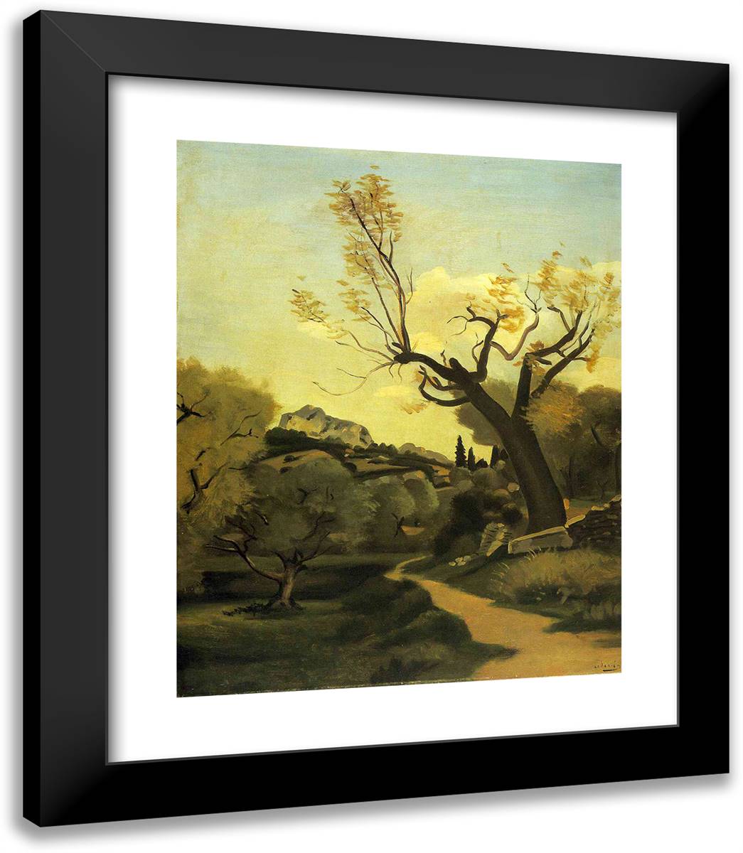 The Road and the Tree  20x23 Black Modern Wood Framed Art Print Poster by Derain, Andre
