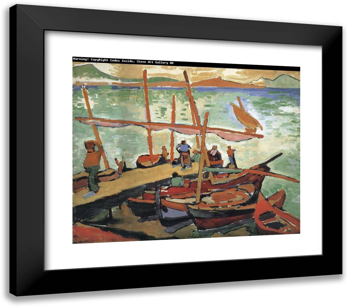 Yacht 23x20 Black Modern Wood Framed Art Print Poster by Derain, Andre