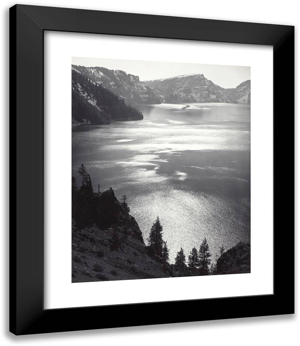 Afternoon Sun, Crater Lake National Park, Oregon 20x23 Black Modern Wood Framed Art Print Poster by Adams, Ansel