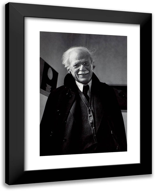 Stieglitz, Alfred at an American Place, New York City 19x24 Black Modern Wood Framed Art Print Poster by Adams, Ansel