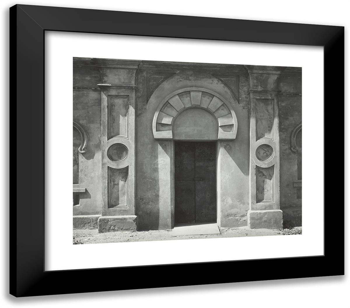 Architecture, Early California Cemetery 23x20 Black Modern Wood Framed Art Print Poster by Adams, Ansel