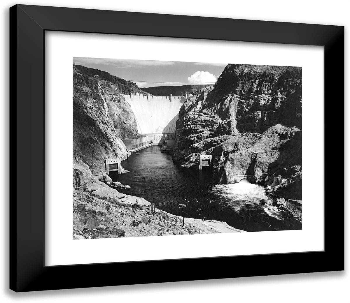 Boulder Dam2 23x20 Black Modern Wood Framed Art Print Poster by Adams, Ansel