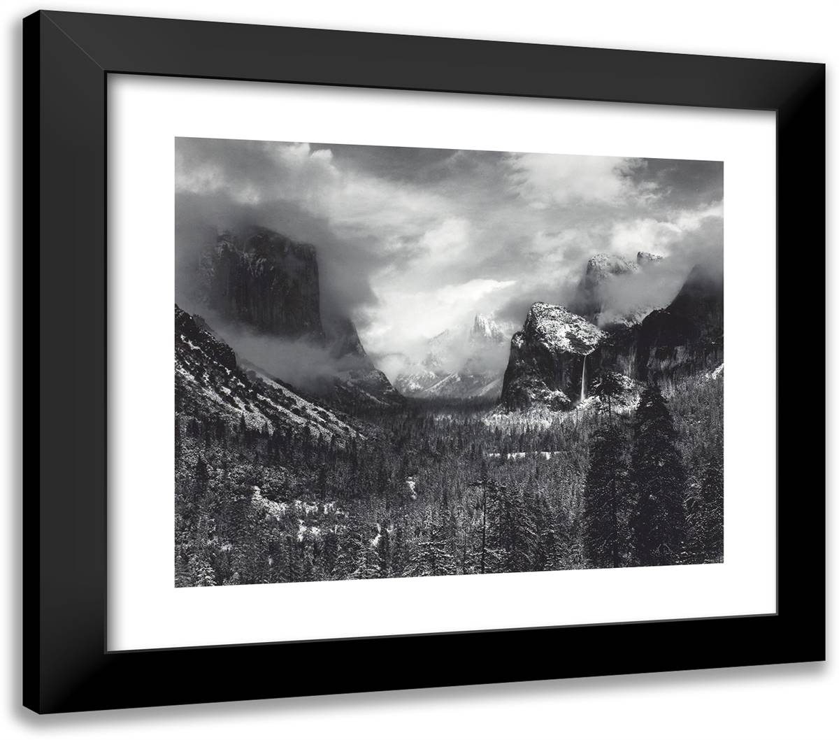 Clearing Winter Storm, Yosemite National Park 23x20 Black Modern Wood Framed Art Print Poster by Adams, Ansel