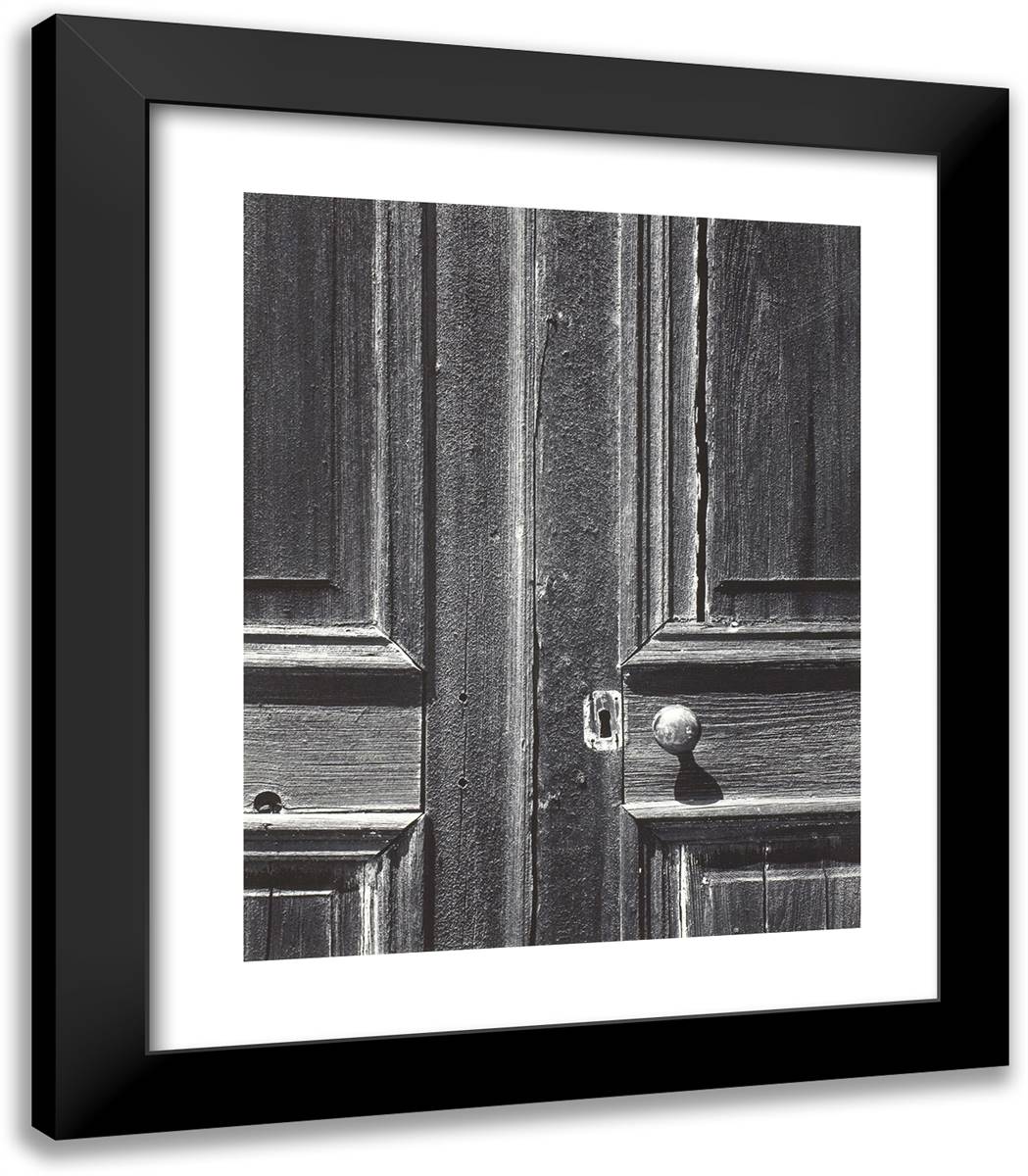 Door, Old Church, Chinese Camp, California 20x23 Black Modern Wood Framed Art Print Poster by Adams, Ansel