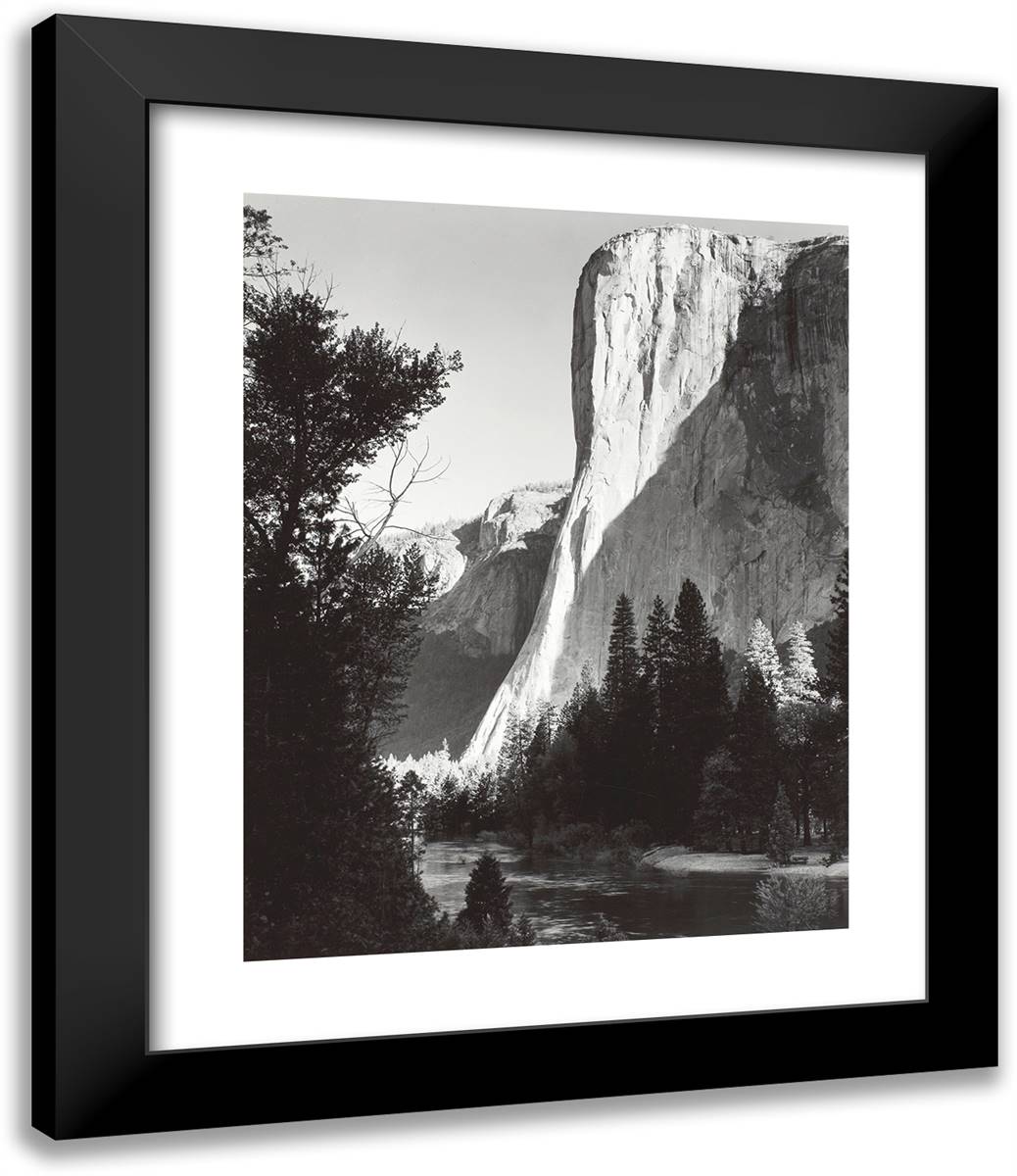 El Capitan, Sunrise, Yosemite National Park 20x24 Black Modern Wood Framed Art Print Poster by Adams, Ansel