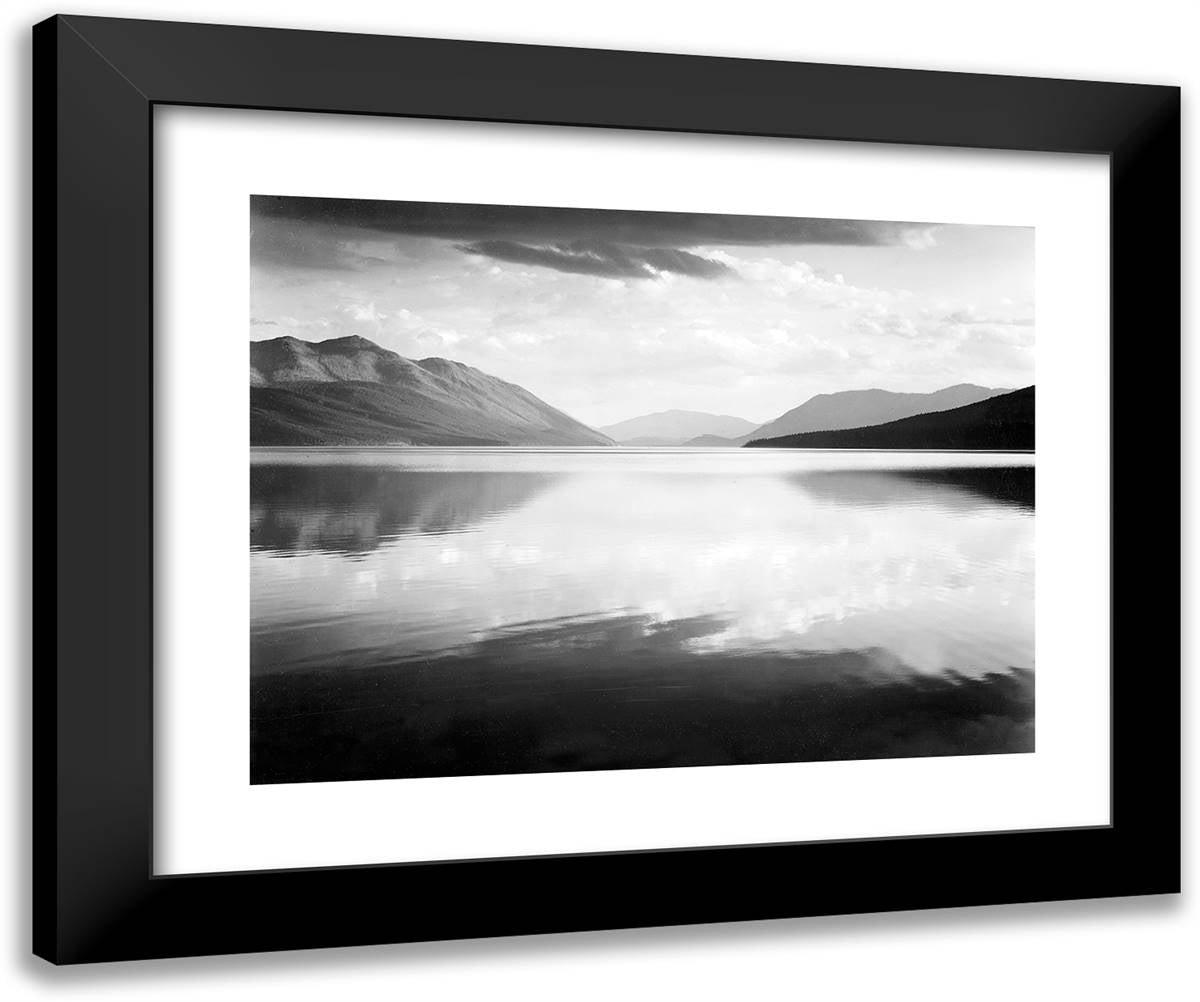 Evening, Mcdonald Lake, Glacier National Park2 24x20 Black Modern Wood Framed Art Print Poster by Adams, Ansel