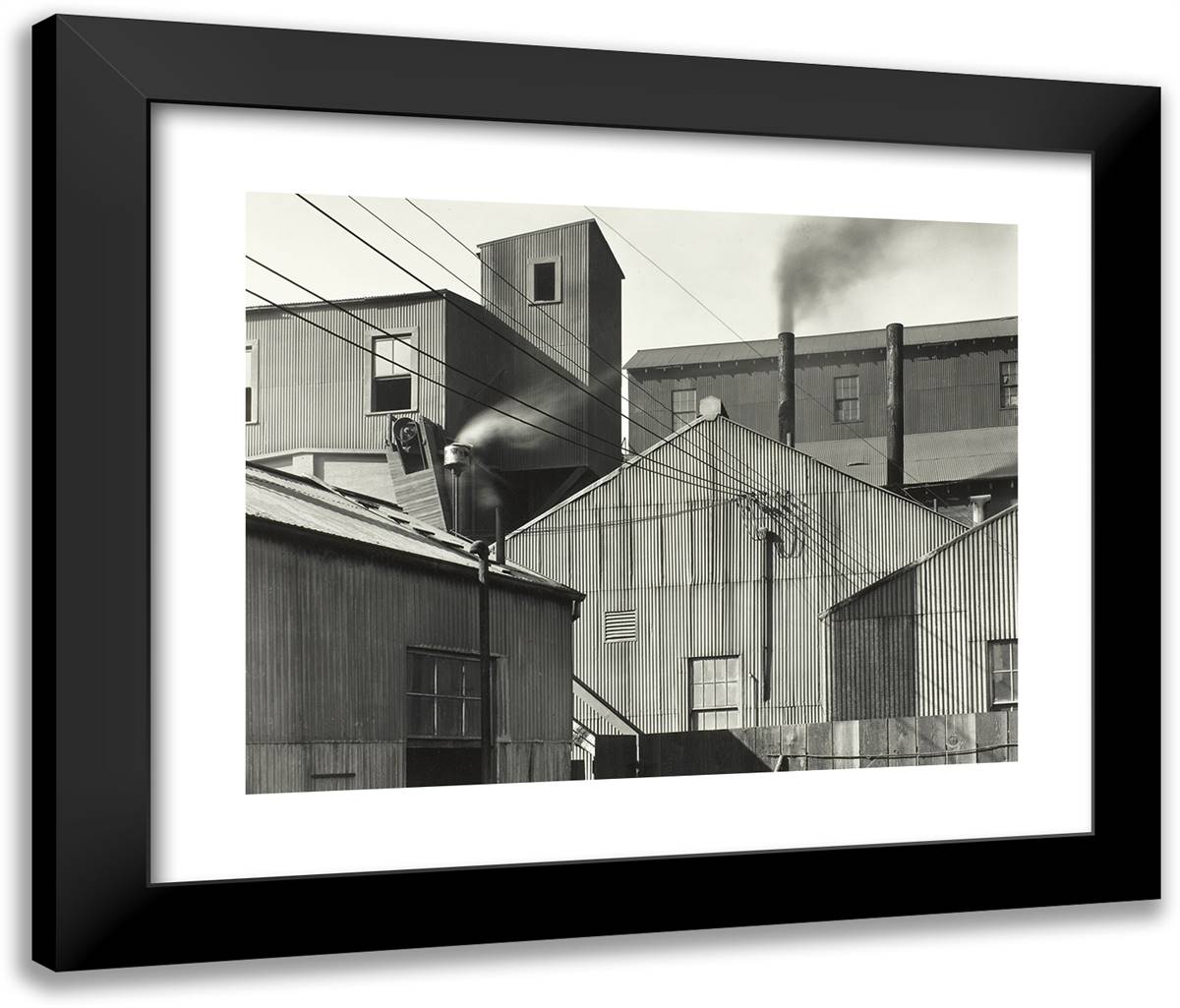 Factory Building, San Francisco 24x20 Black Modern Wood Framed Art Print Poster by Adams, Ansel