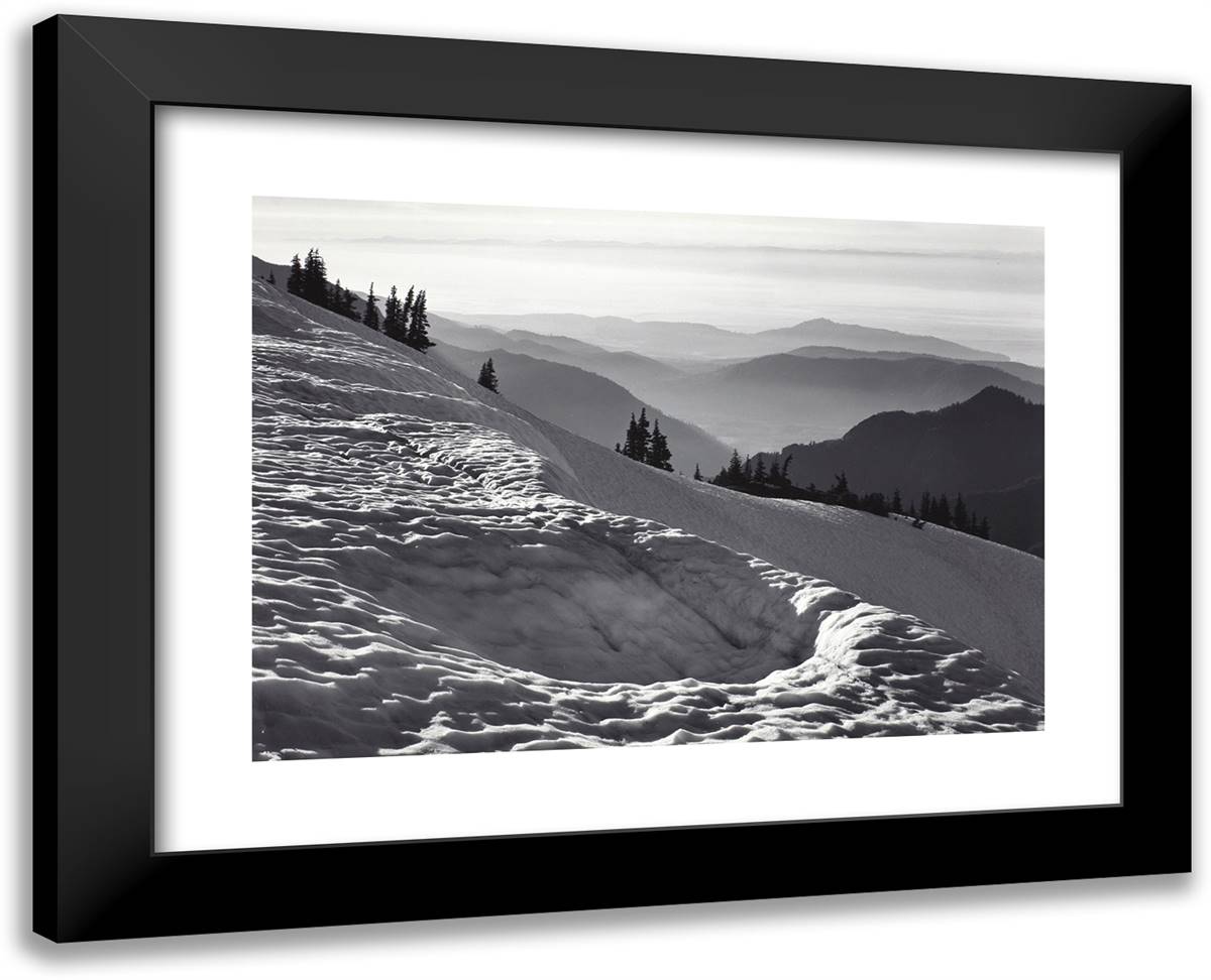 From Hurricane Hill, Olympic National Park, Washington 24x19 Black Modern Wood Framed Art Print Poster by Adams, Ansel