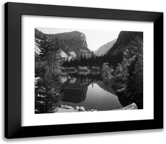 Mirror Lake, Morning, Yosemite National Park 23x20 Black Modern Wood Framed Art Print Poster by Adams, Ansel