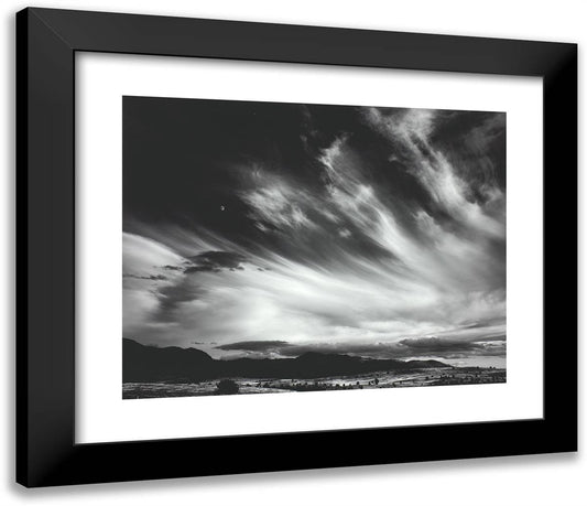 Moon and Clouds, Northern California 23x20 Black Modern Wood Framed Art Print Poster by Adams, Ansel