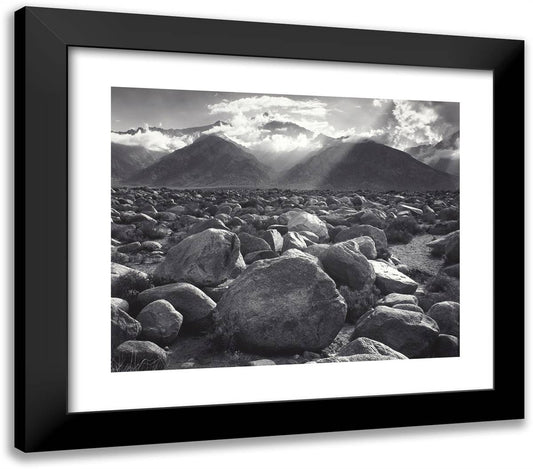 Mount Williamson, from Manzanar, Sierra Nevada, California 23x20 Black Modern Wood Framed Art Print Poster by Adams, Ansel