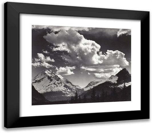 Noon Clouds, Glacier National Park, Montana 23x20 Black Modern Wood Framed Art Print Poster by Adams, Ansel