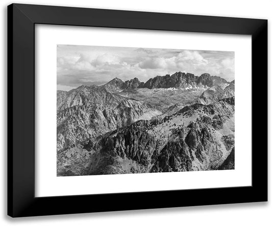 North Palisade from Windy Point 24x20 Black Modern Wood Framed Art Print Poster by Adams, Ansel