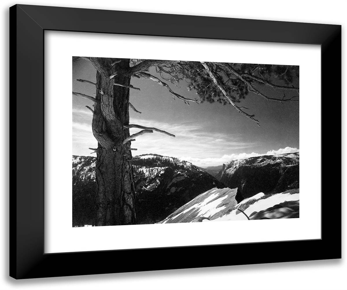 On the Heights, Yosemite Valley 24x20 Black Modern Wood Framed Art Print Poster by Adams, Ansel