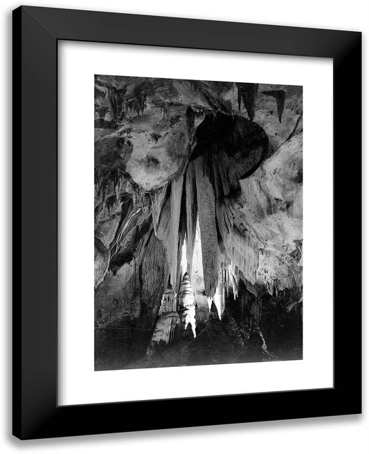 Onyx Drapes in the Papoose Room, Carlsbad Caverns 19x24 Black Modern Wood Framed Art Print Poster by Adams, Ansel